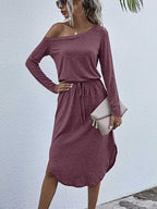 Stunncal Strapless Long Sleeve Split Dress