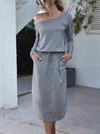 Stunncal Strapless Long Sleeve Split Dress