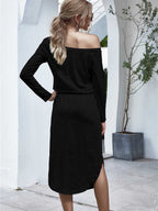 Stunncal Strapless Long Sleeve Split Dress