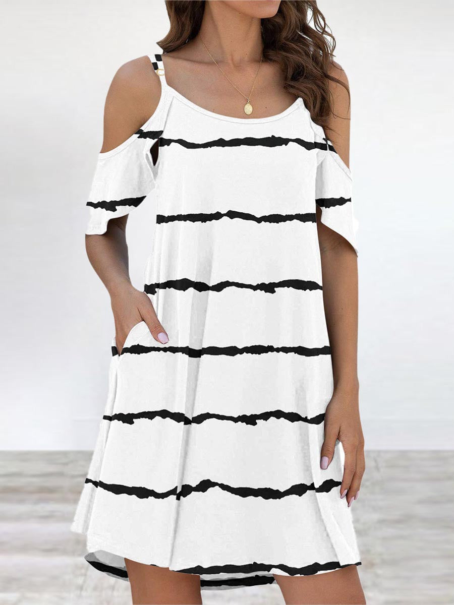 Stunncal Elegant Print Flounce O Neck Dresses(11 Colors)