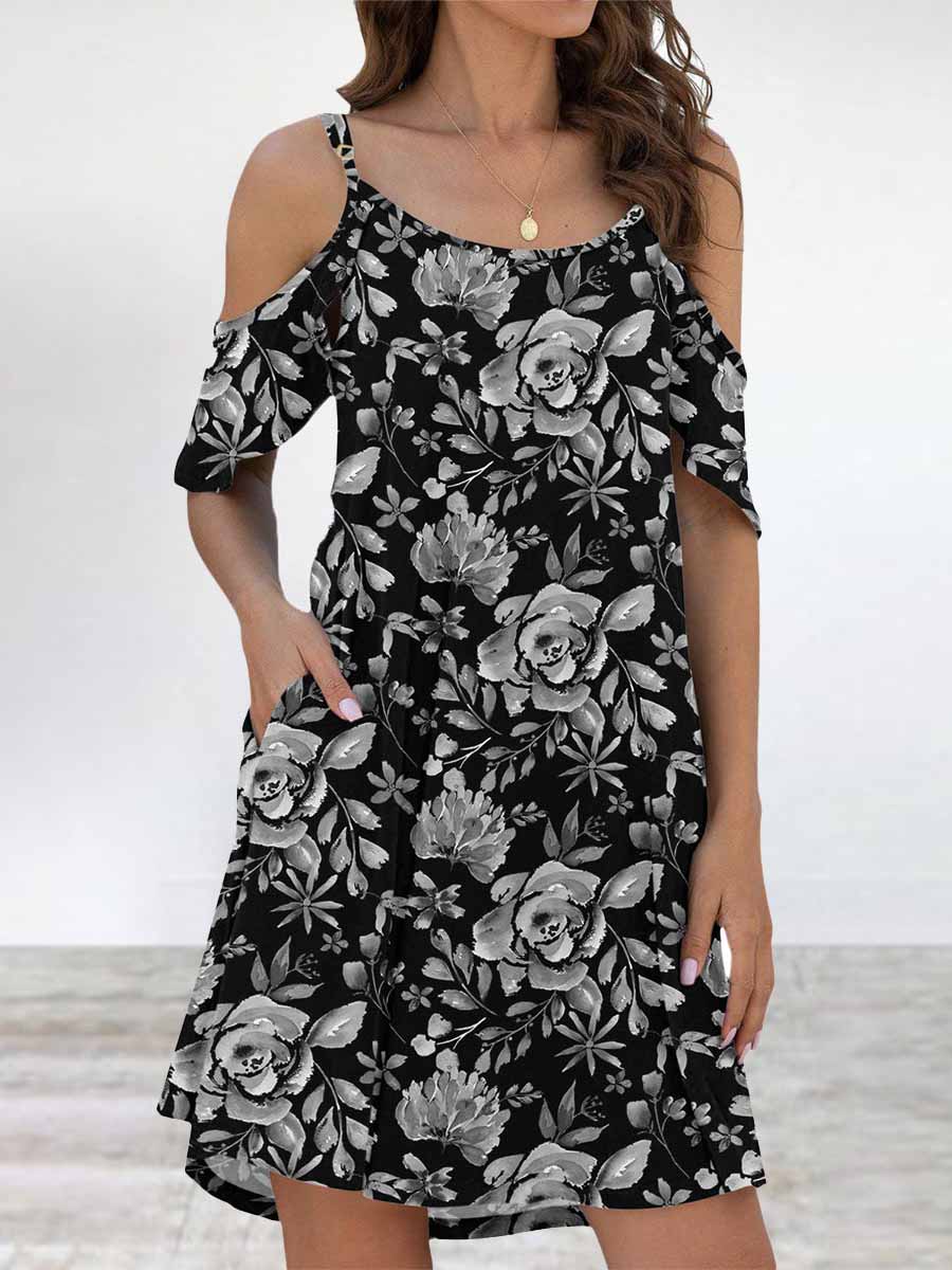 Stunncal Elegant Print Flounce O Neck Dresses(11 Colors)