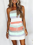 Stunncal Sheath Striped Dress