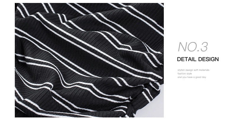 Stunncal Striped Round Neck Dress(8 Colors)