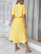 Stunncal Polka Dot Short-Sleeve Dress(7 colors)