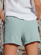 Stunncal Tie Waist Cotton Linen Shorts with Pockets