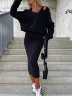 Stunncal Sweatshirt Slim Dress 2-Piece Set