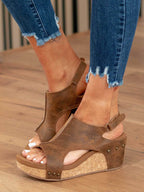 Stunncal Mid Heel Wedge Sandals