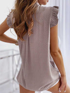 Stunncal Polka Dot Bow Neck Sleeveless Blouse Top