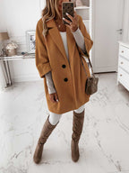 Stunncal Tweed Coat With Seven-quarter Sleeves