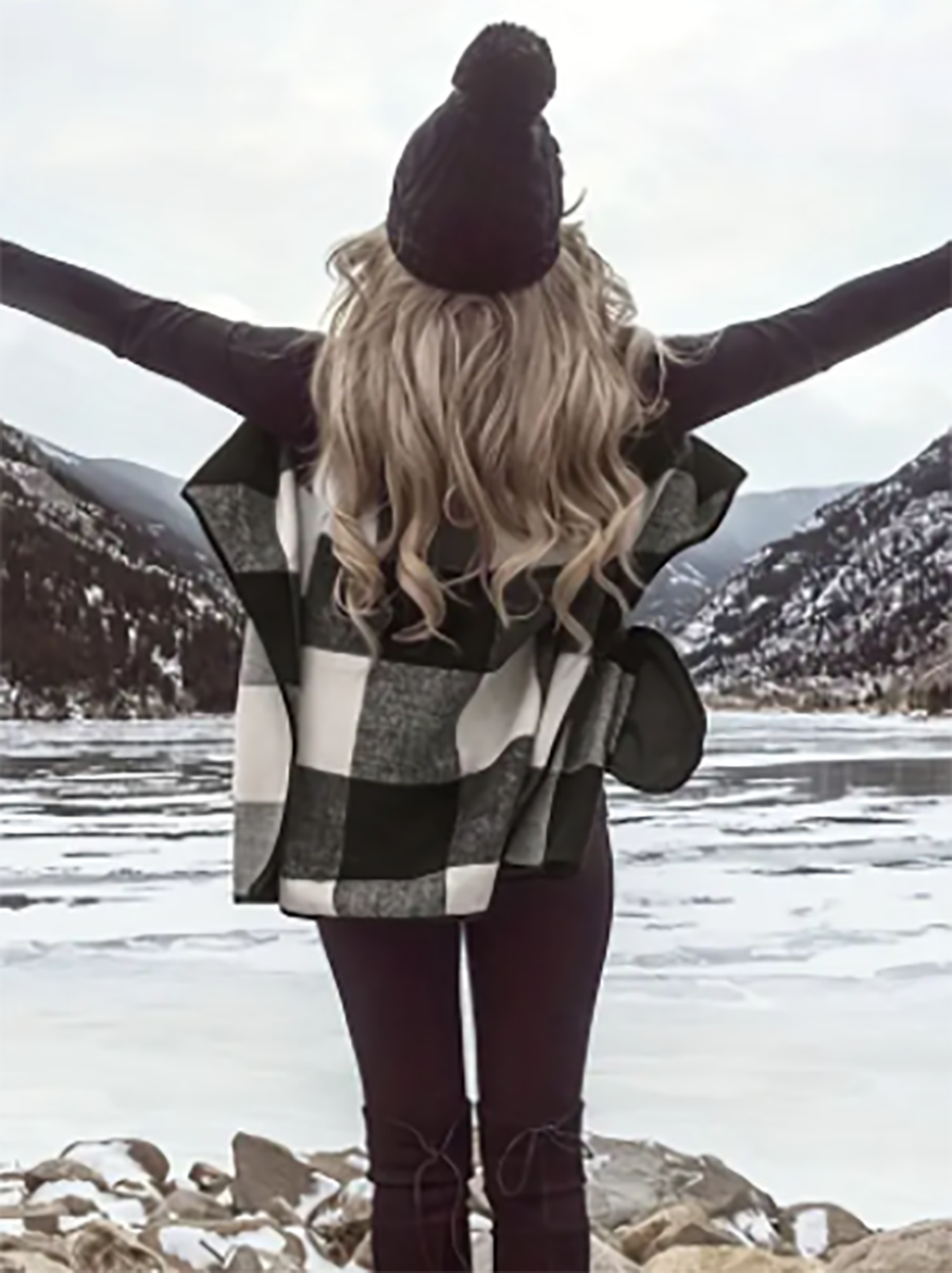 Stunncal Sleeveless Plaid Cardigan Vest