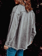 Stunncal Denim Lapel Loose Fit Shirt