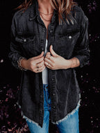 Stunncal Denim Lapel Loose Fit Shirt