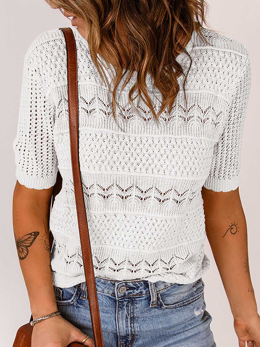Stunncal Round neck pullover bottom shirt