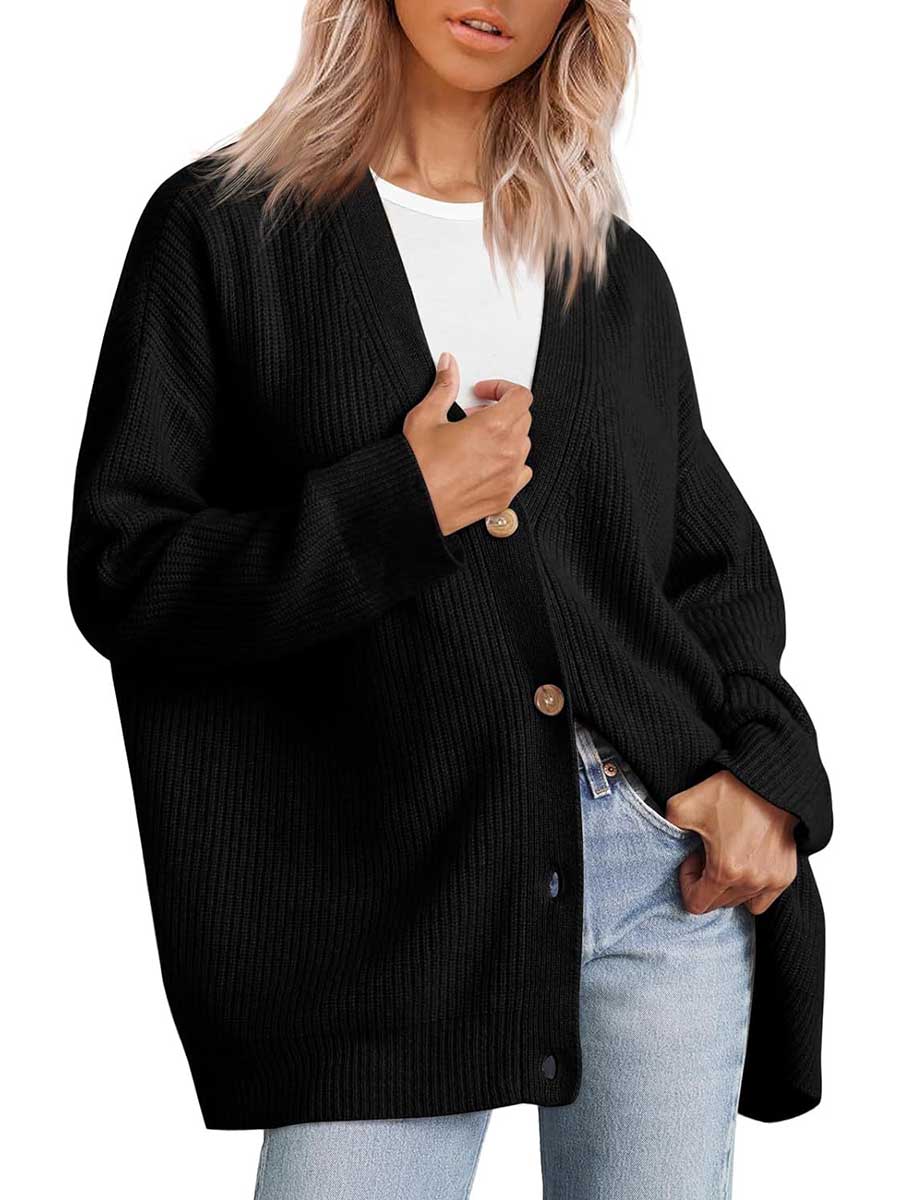 Stunncal Cardigan V-neck Loose Knit Jacket
