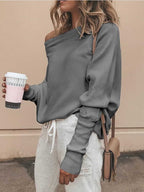 Stunncal Sexy Strapless Plunging Sleeve Sweater