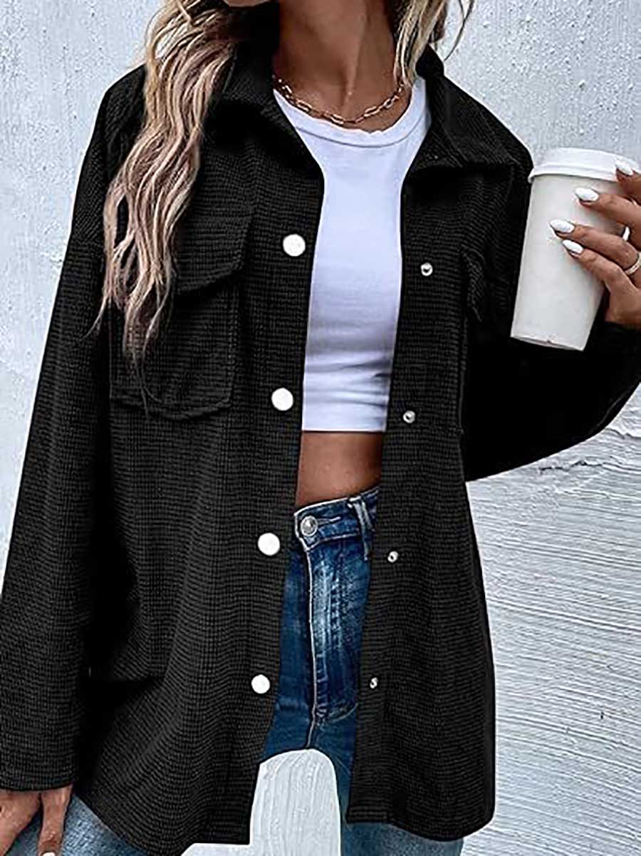 Stunncal Waffle Jacket Button Down Shirt