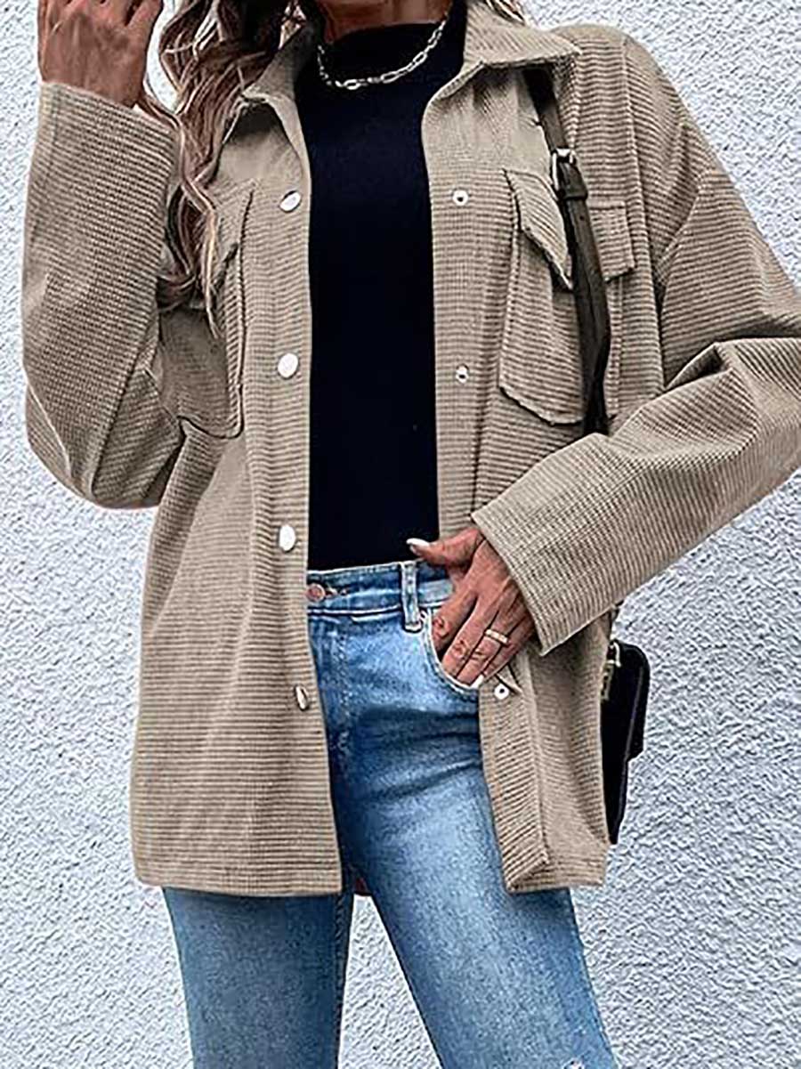 Stunncal Waffle Jacket Button Down Shirt