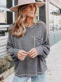 Stunncal Waffle Drop Sleeve Loose Casual Top（6 colors）