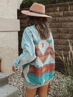 Stunncal Lynbrook Colorful Woven Contrast Denim Jacket