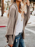 Stunncal Bat sleeve plus size long knitted cardigan sweater（13 colors）