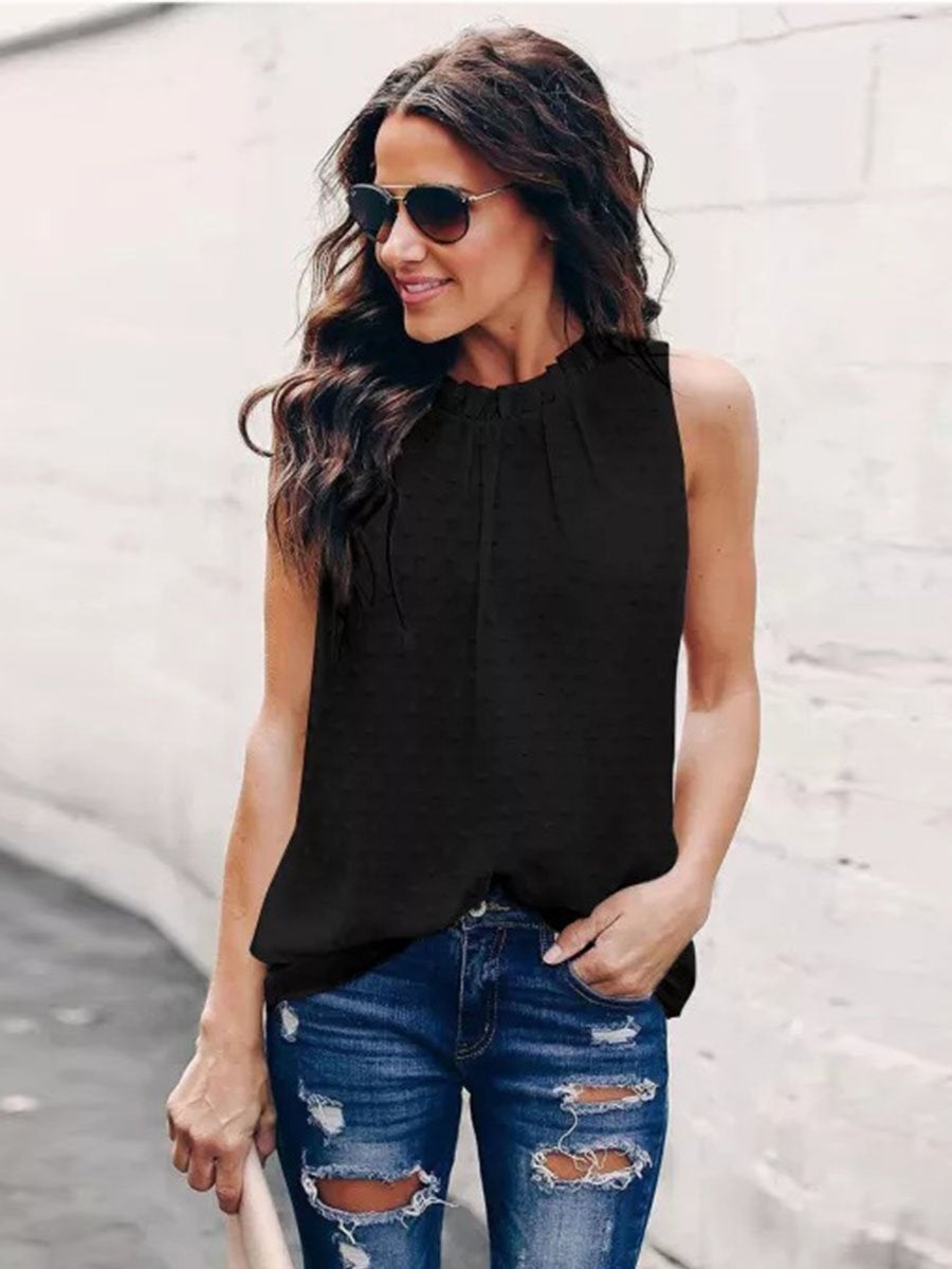 Stunncal  Polka Dot Sleeveless Vest