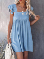 Stunncal Fashion Casual Ruffle Backless Slim Dress