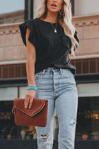 Stunncal Marney Cotton Ruffle Sleeve T-shirt