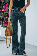 Stunncal Veera High Rise Acid Wash Flare Denim