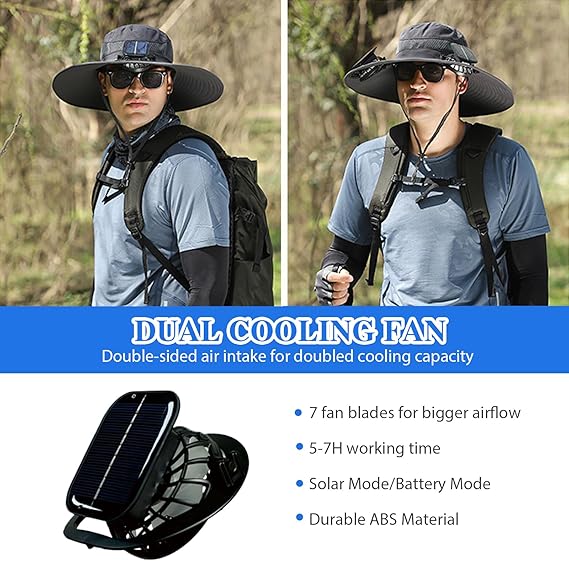 🎁Best father‘s Day Gifts❤2025 New Ultralight Solar Fan Sun Hat – Lighter Than a Baseball!⚾(Only 11oz)：Japanese Design