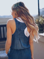 Stunncal Casual Vest Denim Jumpsuit