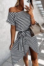 Stunncal Hilton Cotton Blend Striped T-shirt Dress