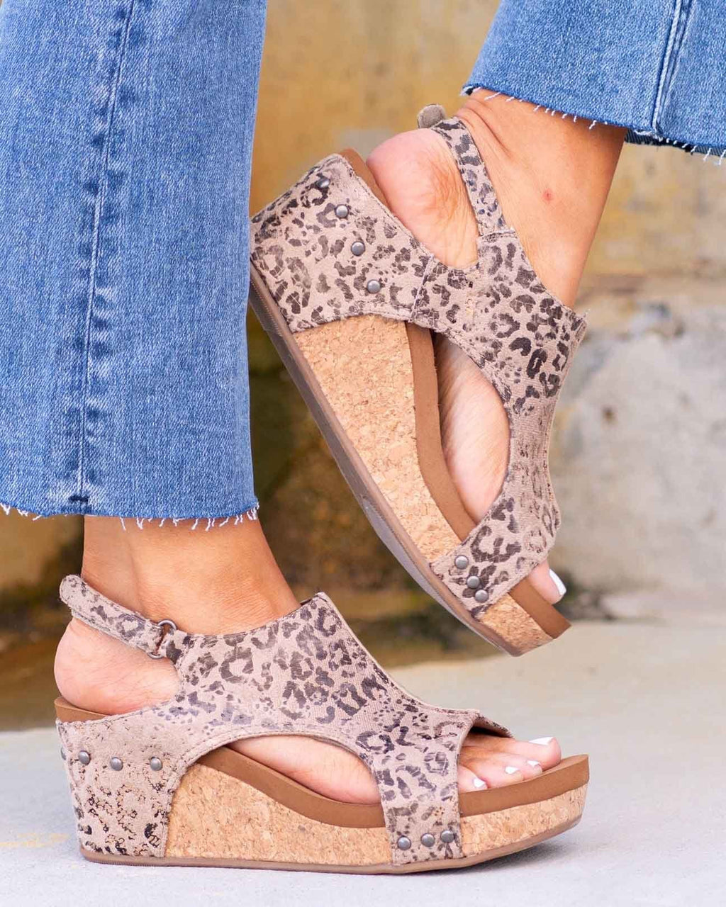 Stunncal Leopard Wedge Sandals