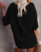 Melarey V-Neck Dolman Sleeve Top - Melarey Boutique