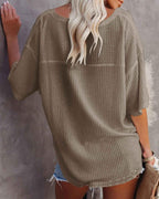 Melarey V-Neck Dolman Sleeve Top - Melarey Boutique
