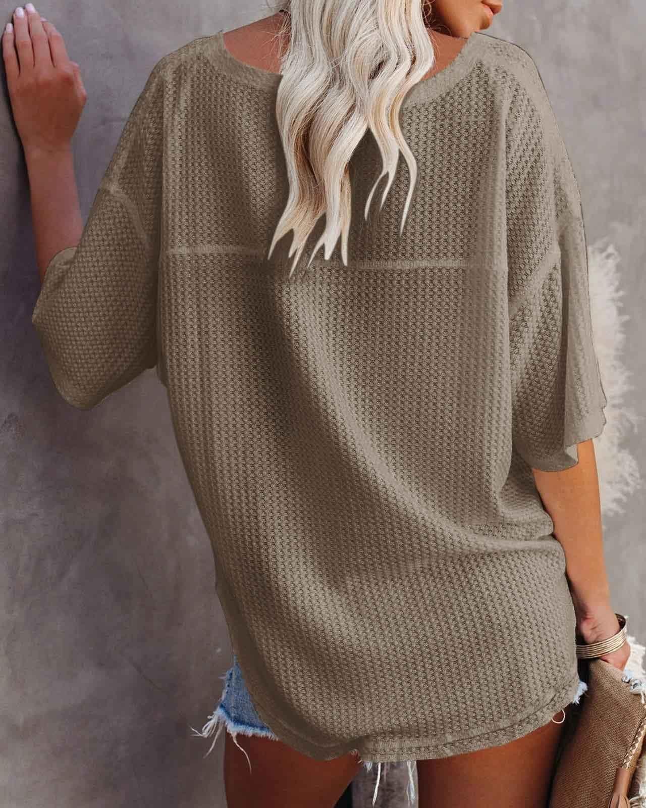 Melarey V-Neck Dolman Sleeve Top - Melarey Boutique